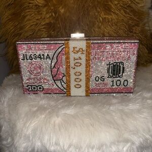 Pink and Gold Clutch Bag